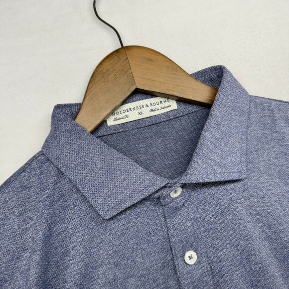 Holderness Bourne Polo Shirt men's XL Blue Chechessee Creek Club Solid Golf tech - Picture 4 of 8